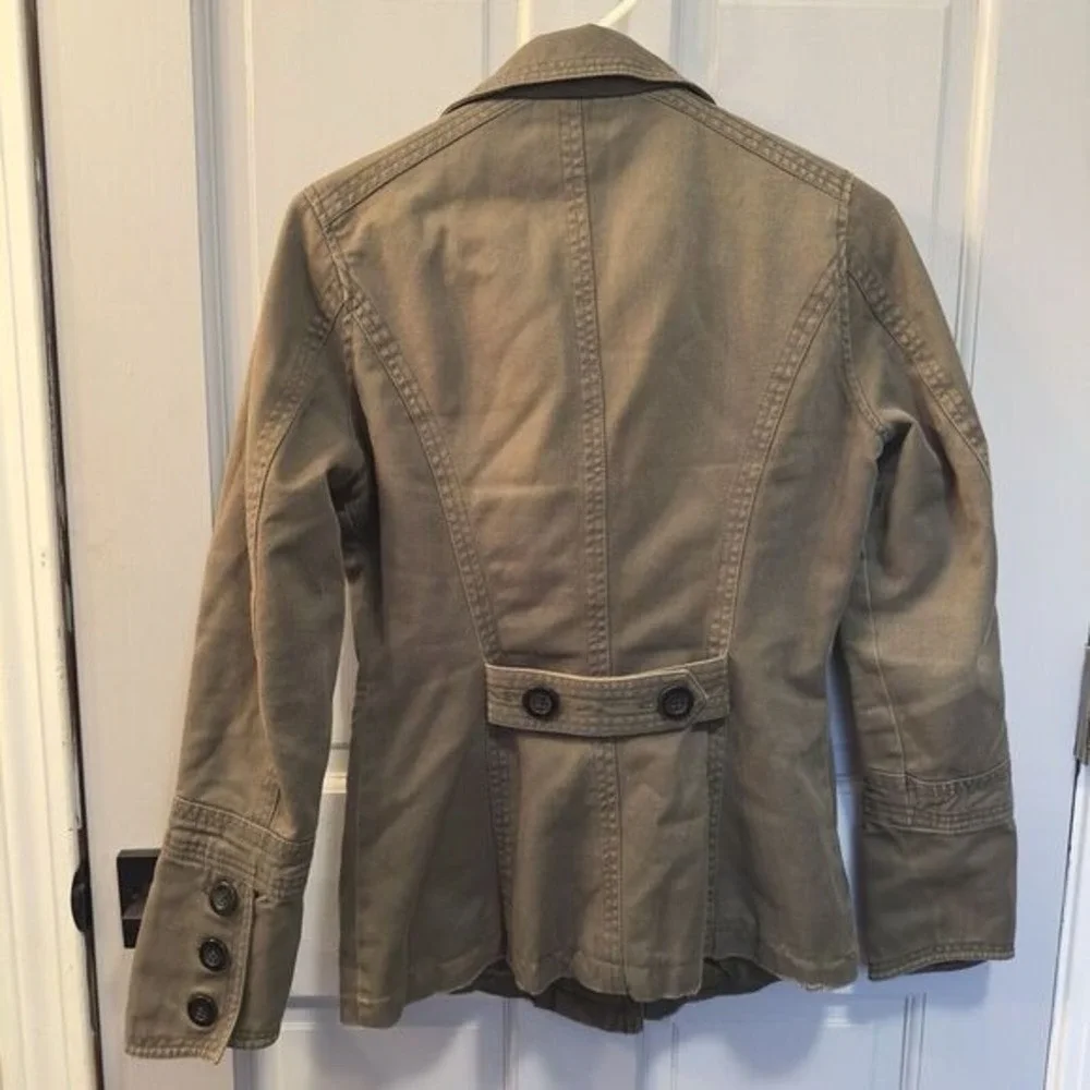 Converse One Star Utility Military Jacket Button‎ Up Cargo Coat Green/Gray XS